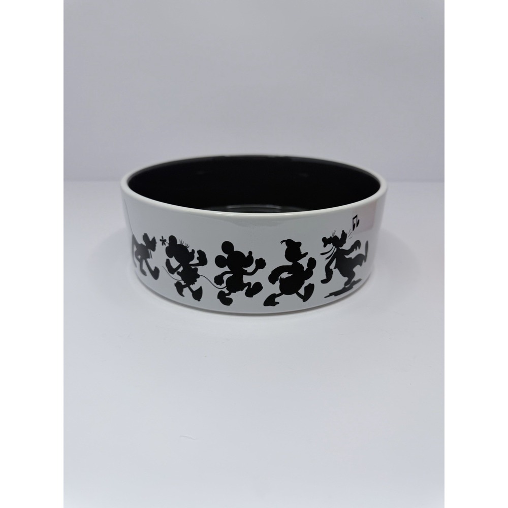 Disney Chewy Mickey Mouse Lines White Black Pet Dog Cat Food Water Bowl